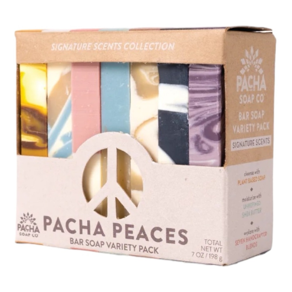 Pacha Soap Co Pacha Peaces Bar Soap Variety Pack Soap Dish Set NWT - Picture 2 of 16